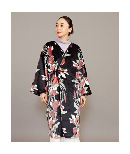 Kimono de lã feminino preto de technologie