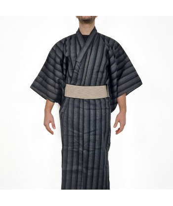 Yukata japonês listrado preto de France