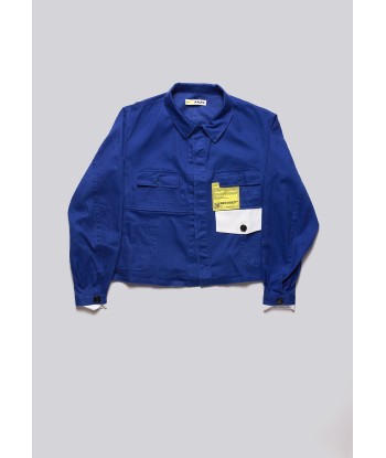 Cropped Worker Blue Jacket Dans la société mordern