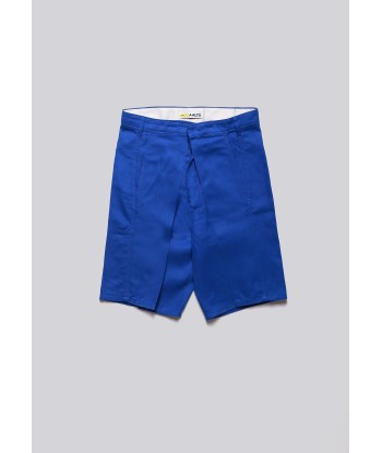 Worker Blue Front Pleat Shorts Economisez 