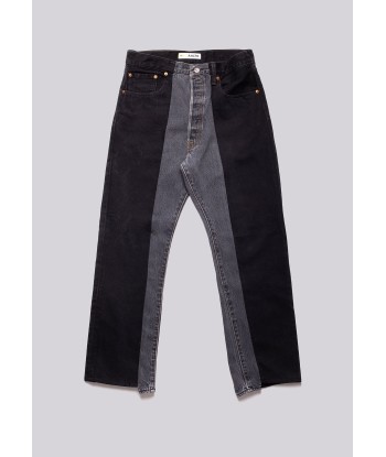 Straight Cut Split Denim brillant des détails fins