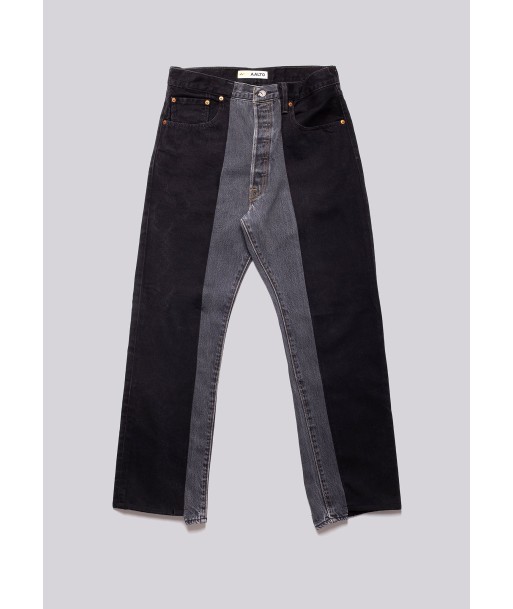 Straight Cut Split Denim brillant des détails fins