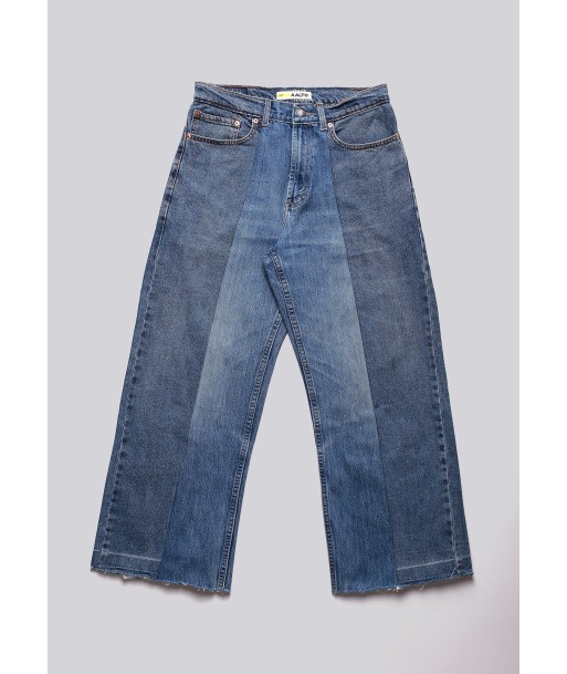 Large Biais Cut Split Denim la livraison gratuite