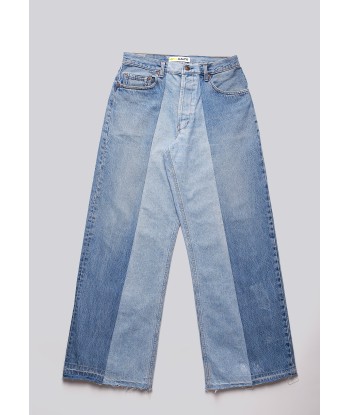 Large Biais Cut Split Denim solde