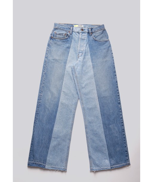 Large Biais Cut Split Denim solde