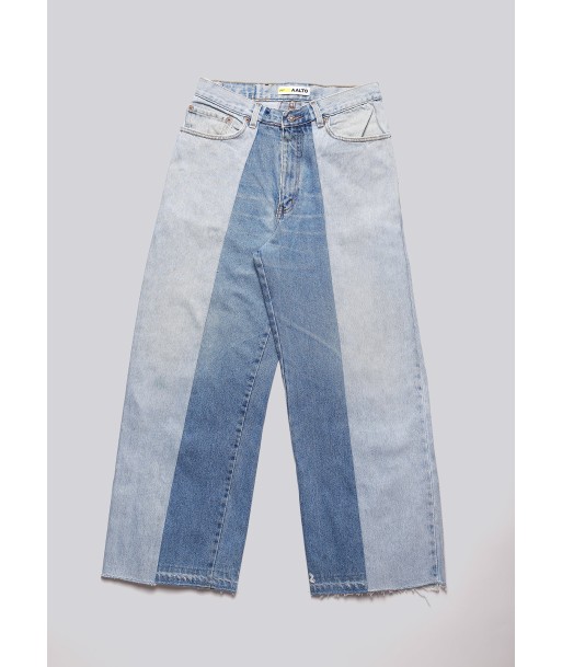 Large Biais Cut Split Denim Pour