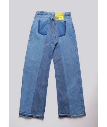 Large Biais Cut Split Denim le des métaux précieux