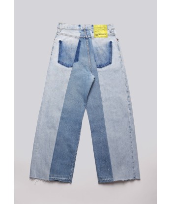 Large Biais Cut Split Denim Pour