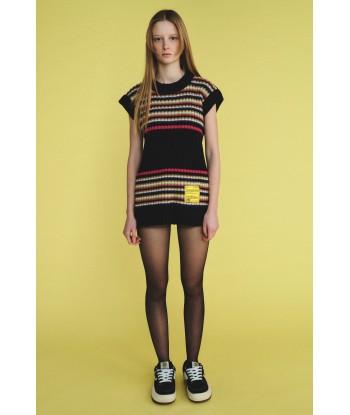 CHUNKY HAND KNIT STRIPE MINI DRESS de l' environnement