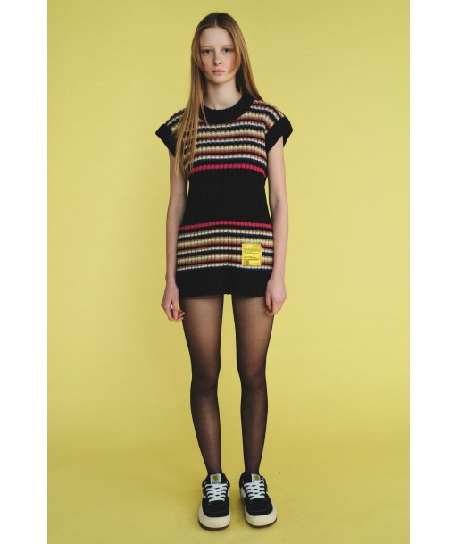 CHUNKY HAND KNIT STRIPE MINI DRESS de l' environnement