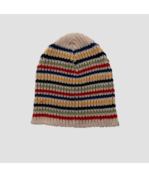 CHUNKY HAND STRIPE KNIT STRIPE BEANIE Amélioration de cerveau avec