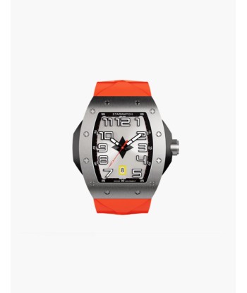 STARWATCH ASHTON ABO, MOUVEMENT SUISSE À QUARTZ MONTRE ACIER, FOND BLANC ET BRACELET ORANGE 50% de réduction en Octobre 2024