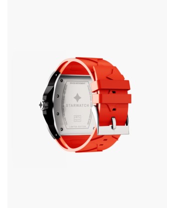 STARWATCH ASHTON ABO, MOUVEMENT SUISSE À QUARTZ MONTRE ACIER, FOND BLANC ET BRACELET ORANGE 50% de réduction en Octobre 2024